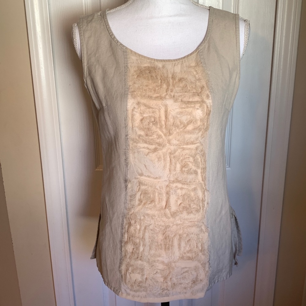 Jennifer Eden beige tank sleeveless top size 8